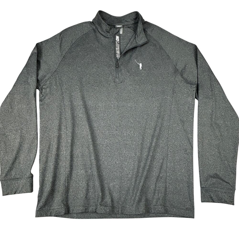 Levelwear No Laying Up Golf 1/4 Zip Pullover Mens XL Gray EUC Performance Soft
